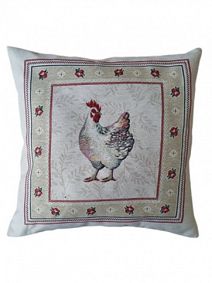 Подушка декоративна Курочка 45x45 см бежевий Прованс