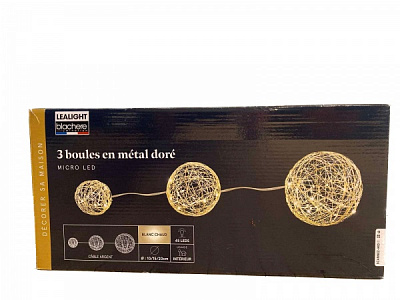 Декорация новогодняя шары декоративные с гирляндой 10 см 