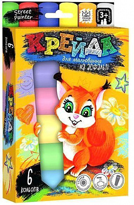 Набор мелков Danko Toys для рисования на асфальте 6 шт. MEL-01-04U