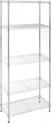 Стелаж металевий 1800x760x350 мм хром (143071-5LC)