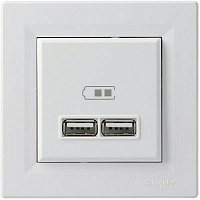 Розетка USB двойная Schneider Electric Asfora белый EPH2700221
