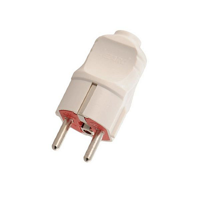 Электровилка UPS Lezard 16 А 250 В 715-0501-605 с заземлением 250В 16А IP20 пластик белый