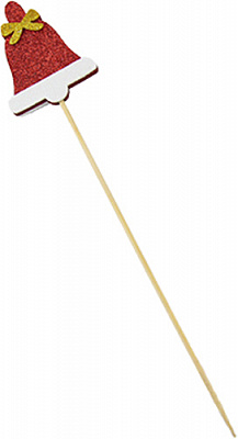 Прикраса новорічна Дзвіночок 6,5 см білий із червоним 1220266