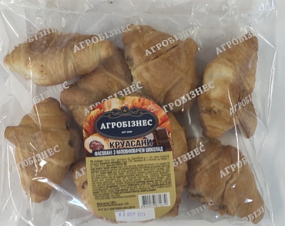 Мини-круассаны Агробізнес с шоколадной начинкой 180 г 