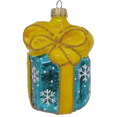 Игрушка на елку «Подарок» 2259-2 бирюзовый