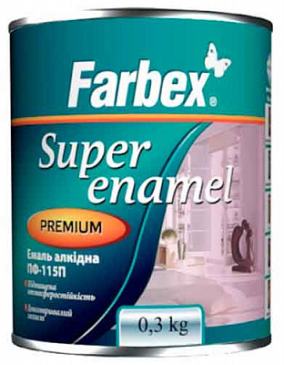 Емаль Farbex алкідна ПФ-115П сріблястий глянець 0.3кг