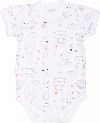 Боді унісекс Татошка 1401285 панди р.74 білий із малюнком