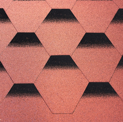 Битумная черепица MATIZOL® PATIO сотая красный оттененный 3 кв.