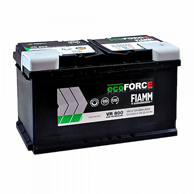 Аккумулятор автомобильный Fiamm AGM VR800 Ecoforce START-STOP 80Ah 800A 12V «+» справа (FIM 7906201)