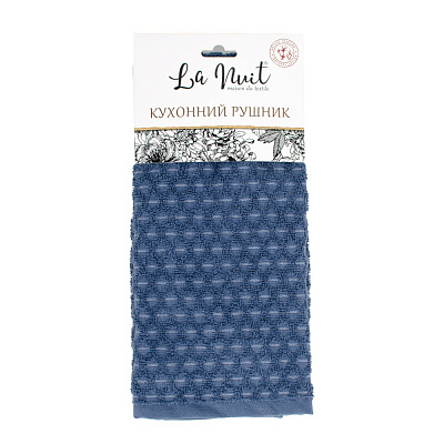 Полотенце махровое Ромбы 40x60 см темно-синий BILTEX