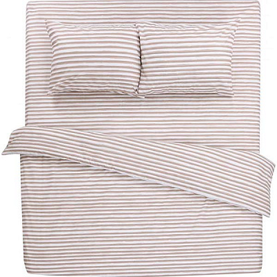 Комплект постельного белья 2 полоска Акварель бежевая бежевый UP! (Underprice) 