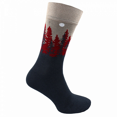 Носки мужские Premier Socks фантазийные Ночь в лесу р.27 бордовый