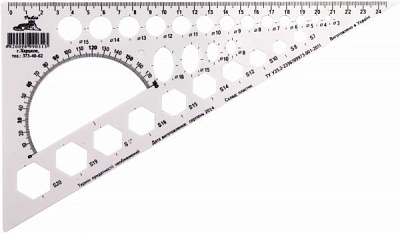 Треугольник 25 см с транспортиром Irbis