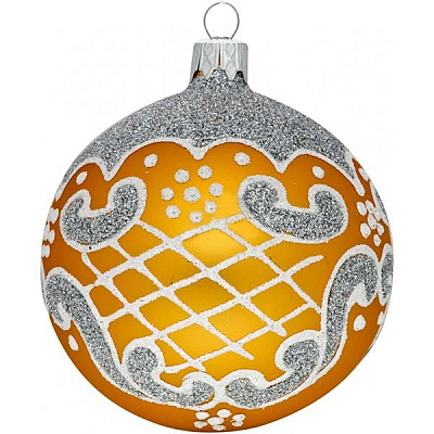 Шар стеклянный d80 4893-2 золотой/серебряный