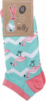 Носки женские Молли Фламинго зигзаг р. 23-25 бирюзовый 