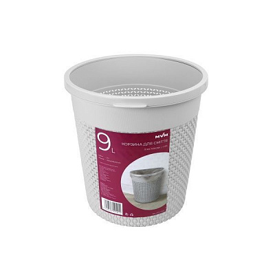 Ведро MVM Bin-09 Gray 9 л серый BIN-08 9L GRAY