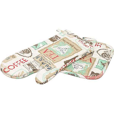 Набір кухонний Ніжна кава рукавичка та прихватка 17x30 см