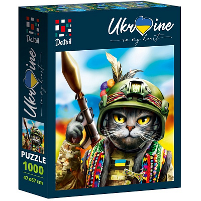 Пазли картонні De.tail Кіт з гранатометом DT1000-08