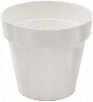 Горшок пластиковый Prosperplast Cube shine круглый 2,2л белый (77951-449) 