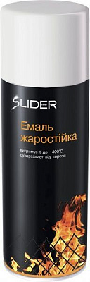 Емаль SLIDER аерозольна жаростійка білий мат 400 мл