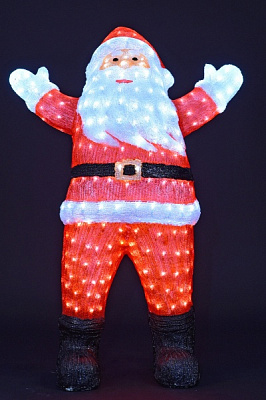 Декоративна новорічна фігура світлодіодний литий Санта світлодіодна (LED) 340 ламп 115 см