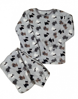 Пижама детская для мальчиков Моя планета серые собачки р.134–140 Пж601-3 