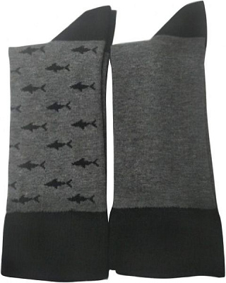 Комплект носков Premier Socks классические серые с черными акулами р. 25 черный с серым