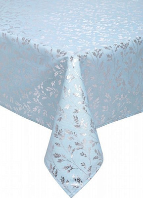 Скатертина Листочки 140x180 см блакитний Luna