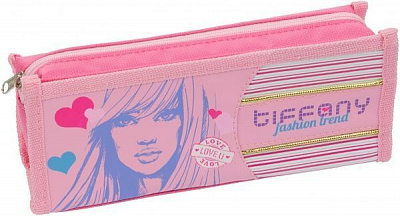 Пенал шкільний Tiffany 2 відділення Olli рожевий