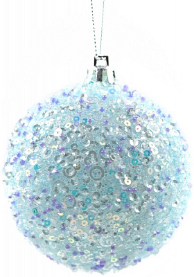 Шар новогодний Фейерверк 60 мм голубой 8562