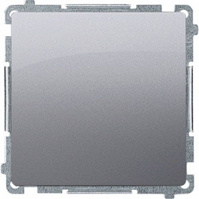 Вимикач одноклавішний Simon Basic без підсвітки 10 А 250В сталь BMW1.01/21