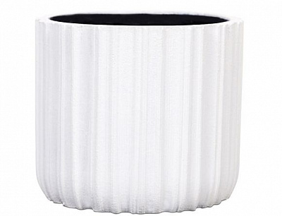 Кашпо керамічне Capi Stripes 14x13 cм круглий 0,3л білий (081200)