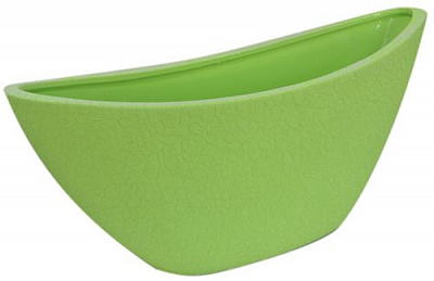 Кашпо керамічне Оріана-Запоріжкераміка Лодочка овальний 2,5л шовк лайм