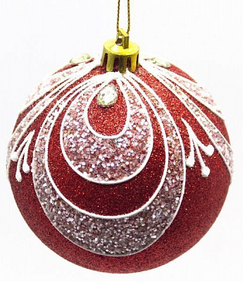 Куля Орнамент d80 червоний/білий