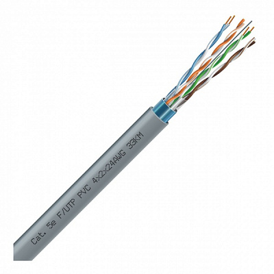 Кабель FTP многожильный ЗЗЦМ Cat 5e AWG серый 4x2х0,51 медь 