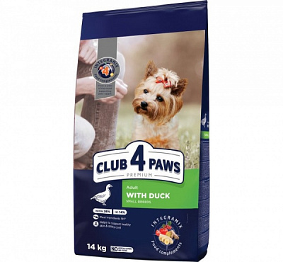 Корм сухий для малих порід Club 4 Paws Преміум з качкою 14 кг
