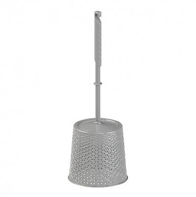 Йоржик для унітаза Ротанг із кришкою сірий WC0514