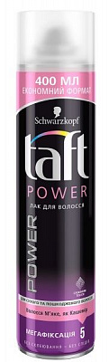 Лак для волосся TAFT Power Ніжність кашеміру для укладки мегафіксація 5 Power Ніжність Кашеміру 400 мл