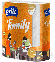 Бумажные полотенца GRITE Family двухслойная 2 шт.
