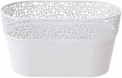 Кашпо пластиковое Prosperplast Tree овальный 6л белый (78998-449) 