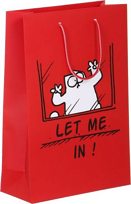 Пакет паперовий Simon's Cat 34х23х10 см Let me in!
