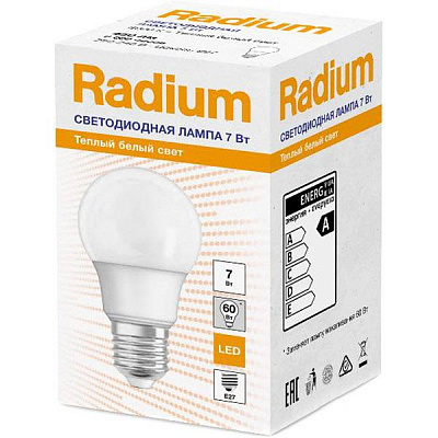 Лампа светодиодная Radium Radium 7 Вт A60 матовая E27 220 В 3000 К 