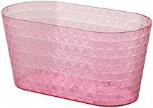 Вазон пластиковий Form Plastic Діамант-міні овал-23 овальний 2л прозорий рожевий 