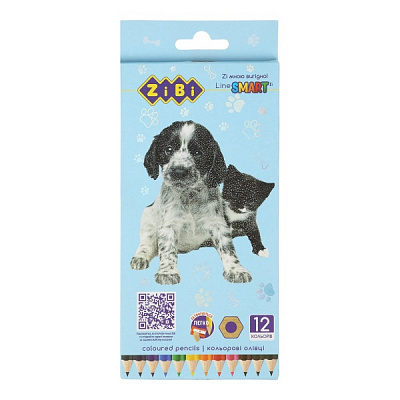 Олівці кольорові Собаки та коти SMART Line 12 кольорів ZB.2427 ZiBi