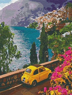 Картина по номерам Поездка к морю 50х65 Идейка 