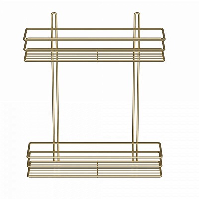 Полка для ванной Украина прямокутна 35 см 2-ярусна 3-контурна золото 