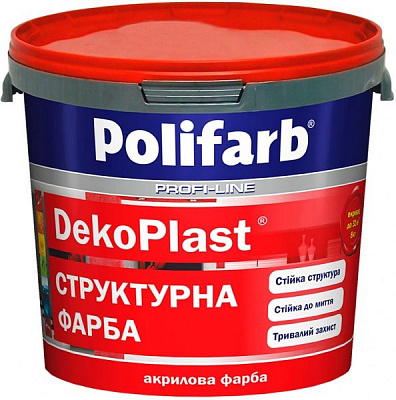 Фарба акрилова Polifarb DekoPlast мат білий 8кг