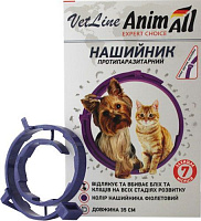 Ошейник противопаразитарный AnimAll для собак и кошек 35 см фиолетовый