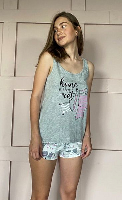 Піжама жіноча Roksana Cat 572/12223 р. XXL сірий