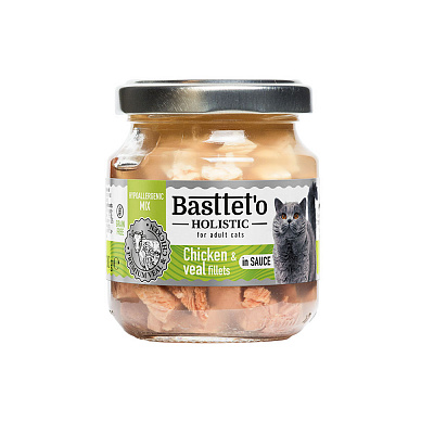 Консерва Basttet`o Holistic микс курица из телятины в соусе 130 г